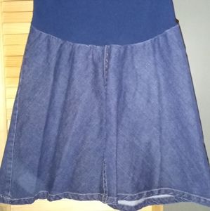Maternity denim jean skirt